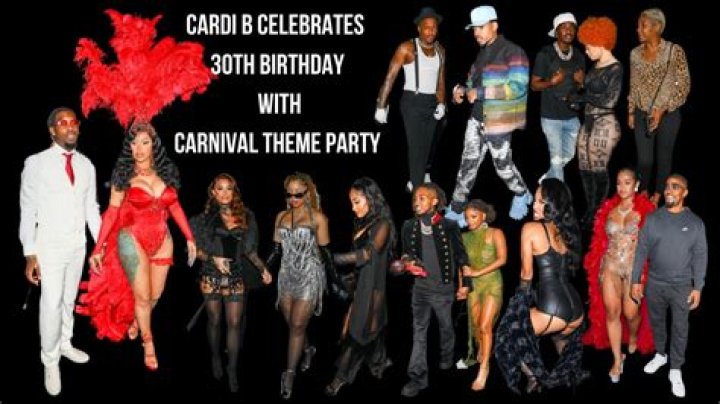 Cardi B Rocks Plunging Corset Top & Holds Hands With Offset At His 30th Birthday Party