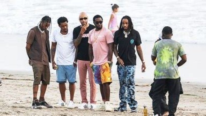 Diddy Hangs Out With Travis Scott, Quavo & More At Gorgeous Malibu Beach — See Pic
