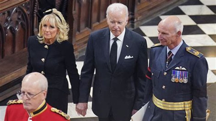 President Biden Holds Dr. Jill Biden’s Hand Tightly As They Enter Queen Elizabeth’s Funeral